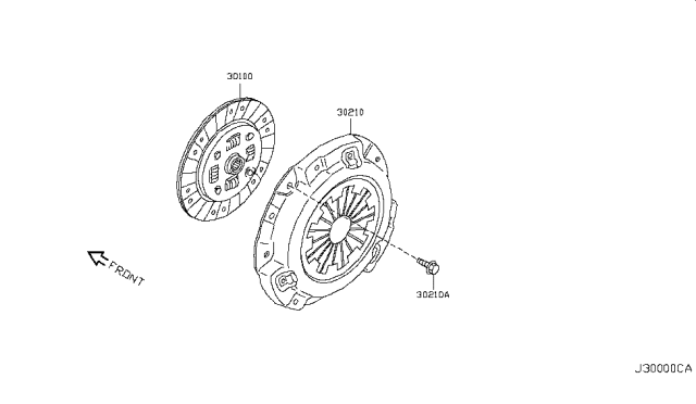 2011 Nissan Versa Clutch Cover,Disc & Release Parts Diagram 1