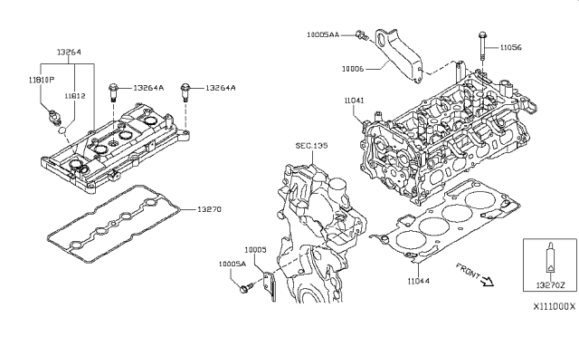 2008 Nissan Versa Sedan Cylinder Head & Rocker Cover Diagram 2