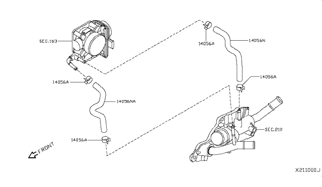 2011 Nissan Versa Water Hose & Piping Diagram 2