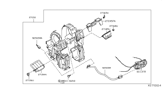 2010 Nissan Versa Heater & Blower Unit Diagram 1