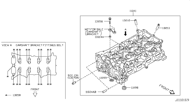 2011 Nissan Versa Sedan Cylinder Head & Rocker Cover Diagram 3