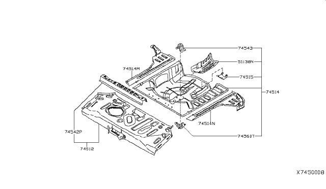 2007 Nissan Versa Floor Panel (Rear) Diagram