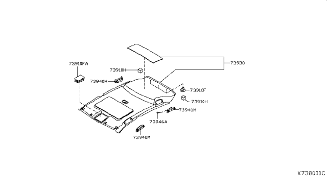 2011 Nissan Versa Sedan Roof Trimming Diagram 2