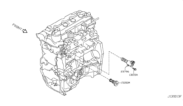 2009 Nissan Versa Oil Filter Assembly Diagram for 15200-ED00A