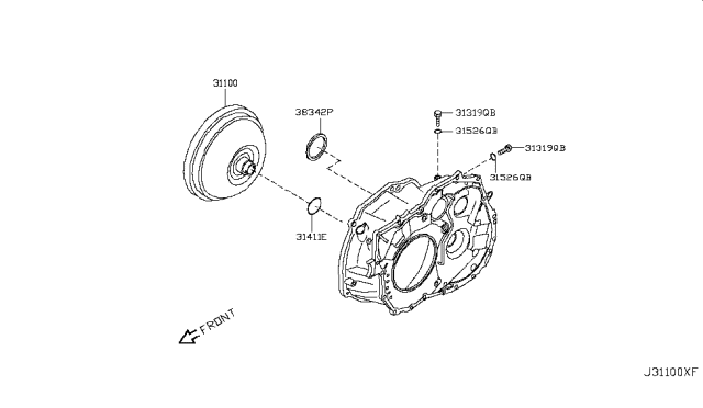 2009 Nissan Versa Torque Converter,Housing & Case Diagram 2