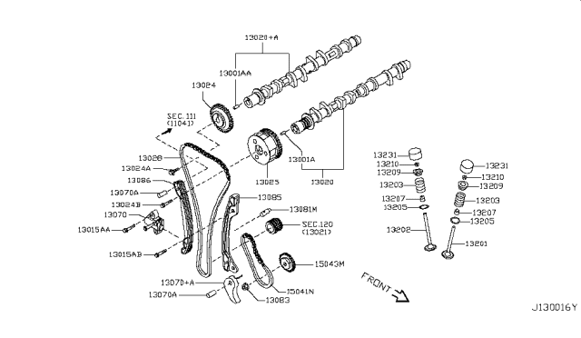 2011 Nissan Versa Sedan Camshaft & Valve Mechanism Diagram 1