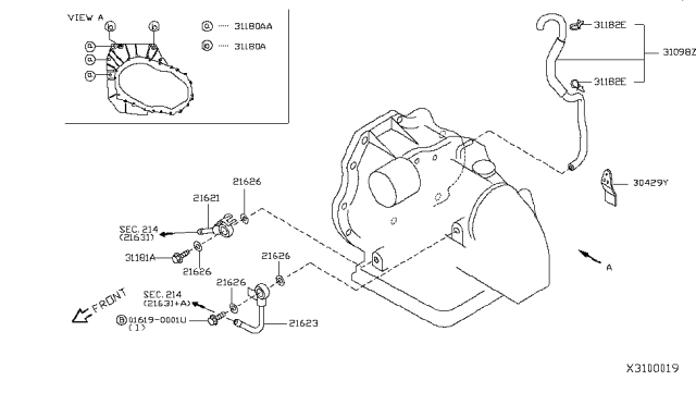 2010 Nissan Versa Auto Transmission,Transaxle & Fitting Diagram 7