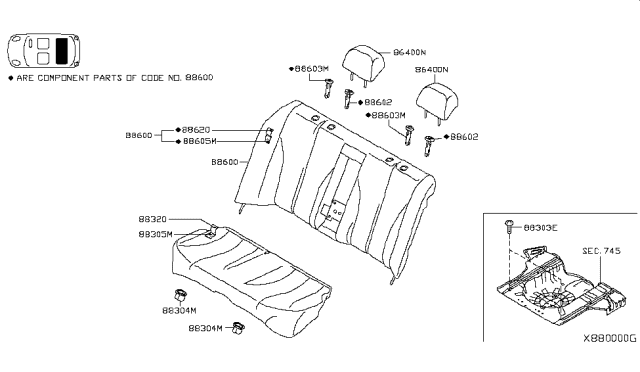 2008 Nissan Versa Rear Seat Diagram 1