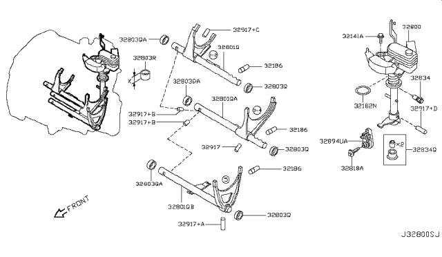 2010 Nissan Versa Bush Diagram for 32834-00QAF