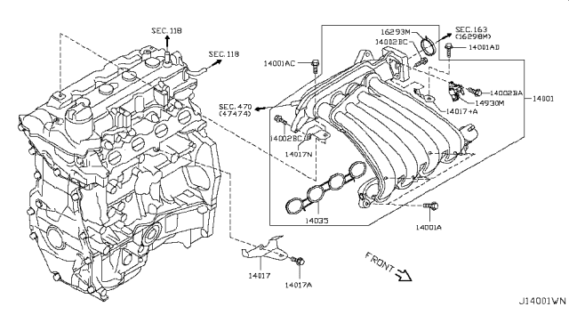 2010 Nissan Versa Sedan Manifold Diagram 6