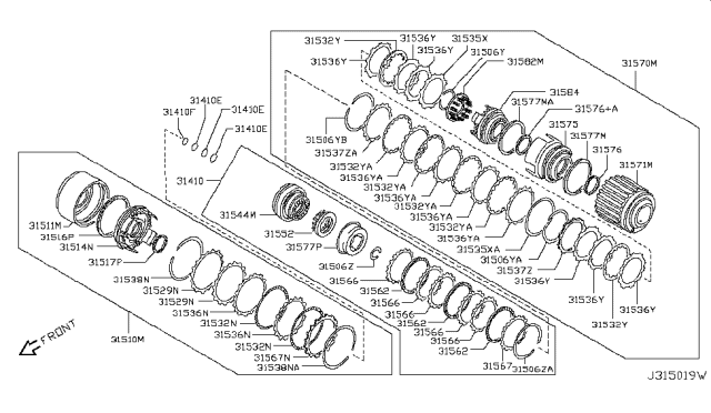 2009 Nissan Versa Clutch & Band Servo Diagram 4