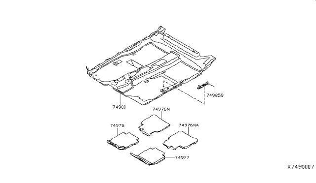 2007 Nissan Versa Sedan Floor Trimming Diagram