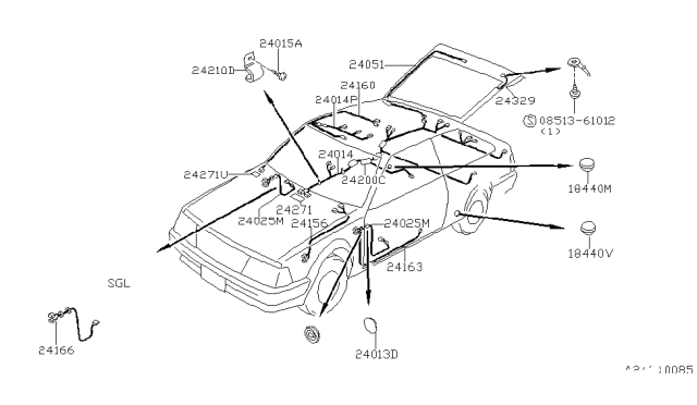 1986 Nissan Stanza Sedan Wiring (Body) Diagram 1