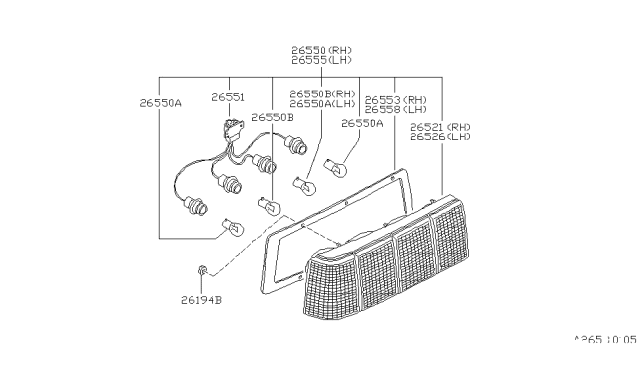 1984 Nissan Stanza Rear Combination Lamp Diagram 1