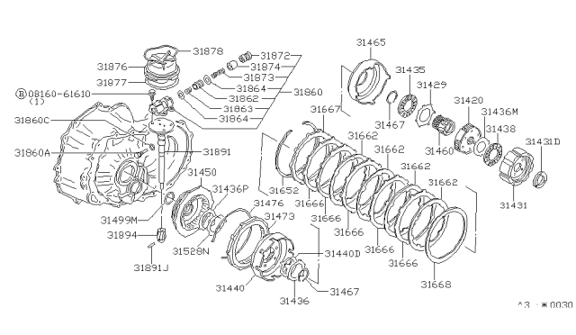 1983 Nissan Stanza Clutch-One Way Diagram for 31473-01X01