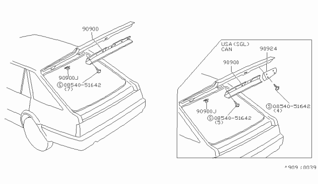 1982 Nissan Stanza Hook R PARCEL/S Diagram for 79916-D0800