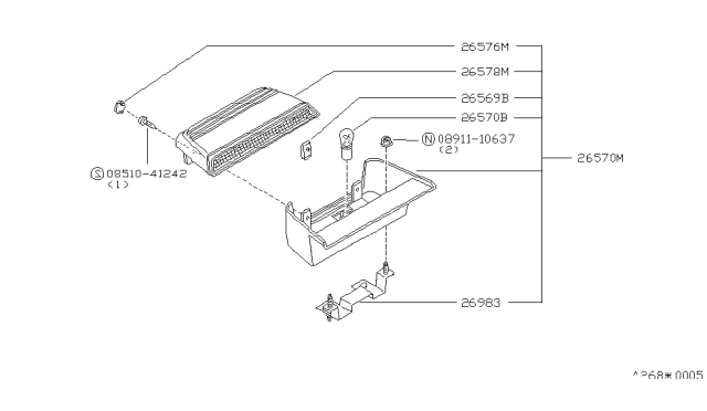 1985 Nissan Stanza Lamp-Stop Diagram for 26590-D3300