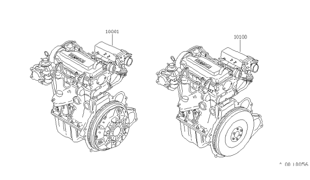 1982 Nissan Stanza Engine W/CLUTCH Diagram for 10001-D1852