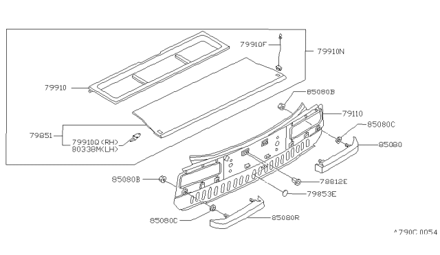 1986 Nissan Stanza Rear,Back Panel & Fitting Diagram 2