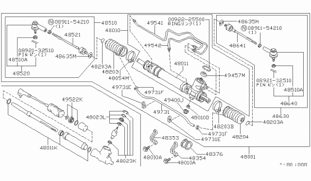 1983 Nissan Stanza Gear & Linkage Diagram for 48001-D1200