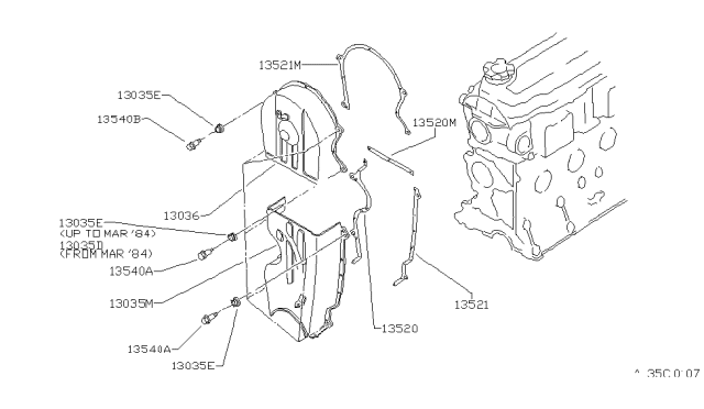 1982 Nissan Stanza Gasket-Belt Cv Diagram for 13523-D0111