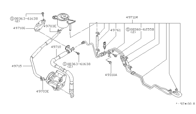 1985 Nissan Stanza Switch Pressure Diagram for 49761-D0300