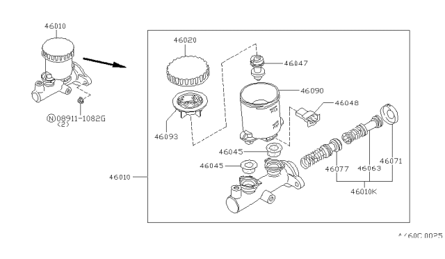 1986 Nissan Stanza Sedan Brake Master Cylinder Diagram 1