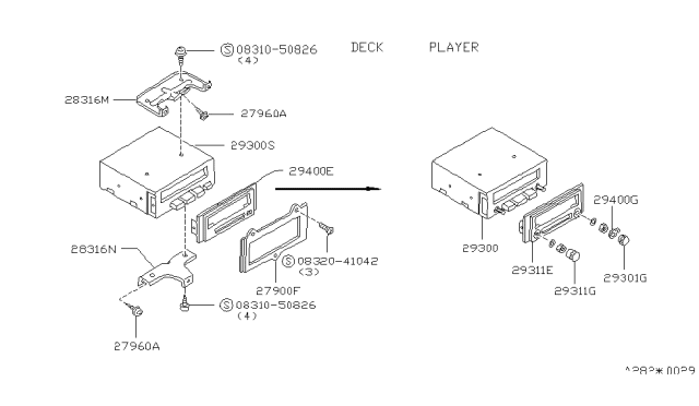1986 Nissan Stanza FINISHER Stereo Diagram for 28124-89900