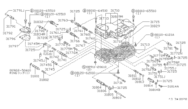 1986 Nissan Stanza Control Valve (ATM) Diagram 2