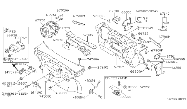 1984 Nissan Stanza Plate-Bolt Diagram for 16430-D1600