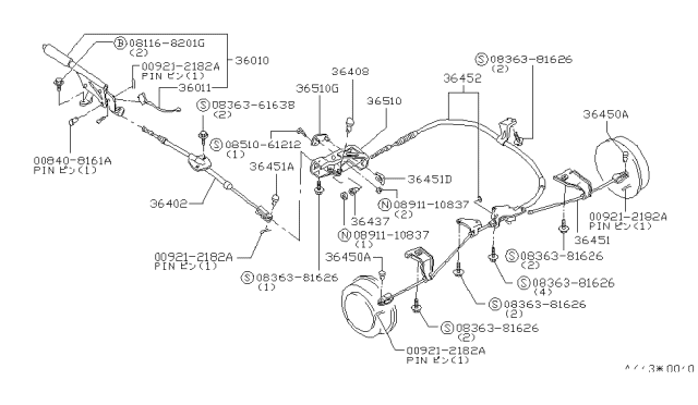 1985 Nissan Stanza Parking Brake Control Diagram