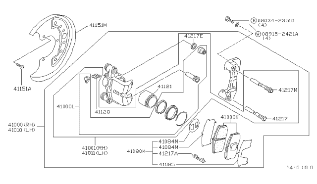 1984 Nissan Stanza Disc Brake Pad Kit Diagram for 41060-D1786