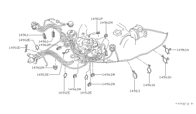 1983 Nissan Stanza Holder Vacuum Hose Diagram for 22316-D1802