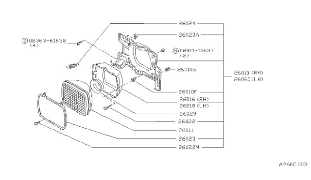 1982 Nissan Stanza Headlamp Diagram