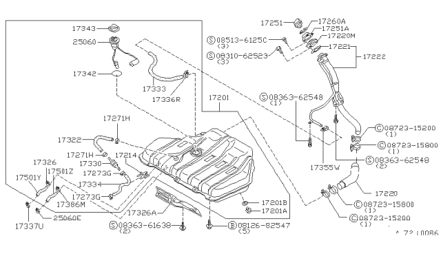 1982 Nissan Stanza Fuel Tank Diagram