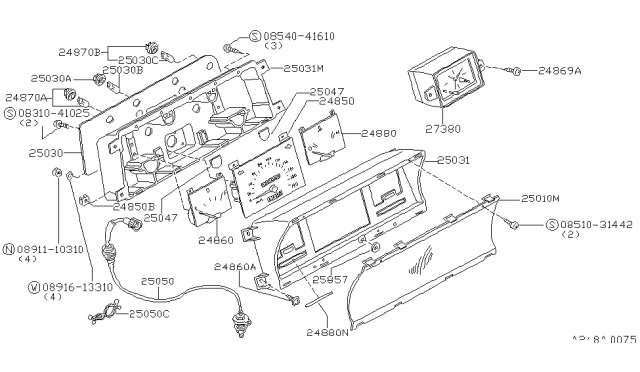 1983 Nissan Stanza Instrument Meter & Gauge Diagram 1