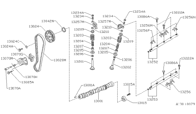 1982 Nissan Stanza Camshaft & Valve Mechanism Diagram 1