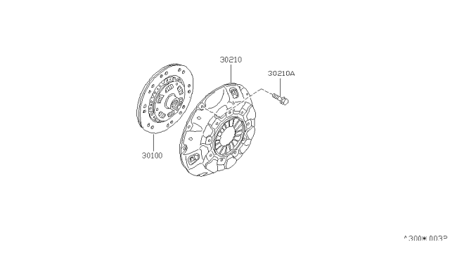 1984 Nissan Stanza Clutch Disc Diagram for 30100-D1700