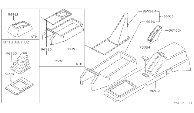 1983 Nissan Stanza Console Box Diagram 3