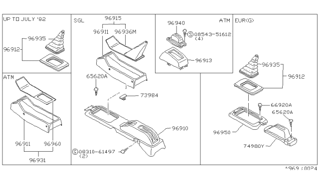 1983 Nissan Stanza Console Box Diagram 1