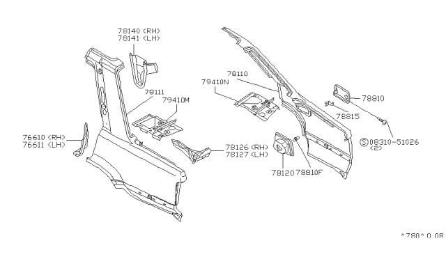 1984 Nissan Stanza Rear Fender & Fitting Diagram 3