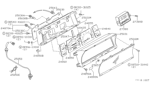 1985 Nissan Stanza Gauge ASY Fuel Diagram for 24860-D3005