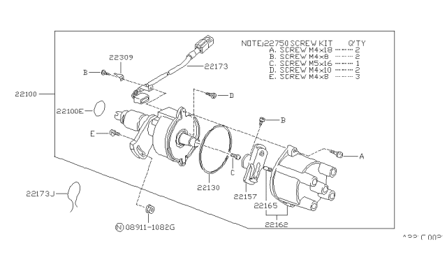 1987 Nissan Sentra Distributor & Ignition Timing Sensor Diagram 2