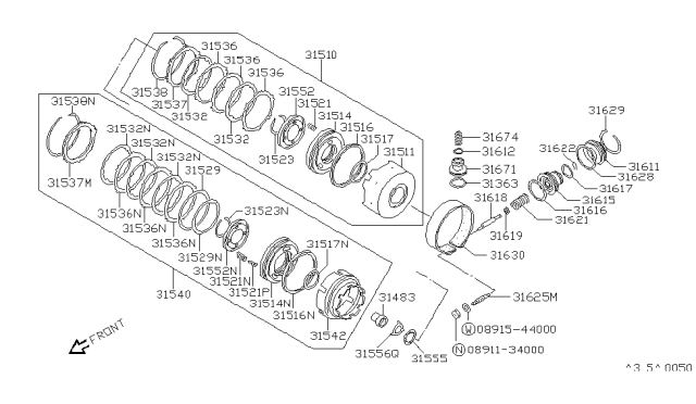 1989 Nissan Sentra Clutch & Band Servo Diagram