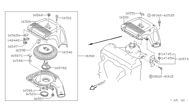 1989 Nissan Sentra Bolt-Center Diagram for 16516-84A10