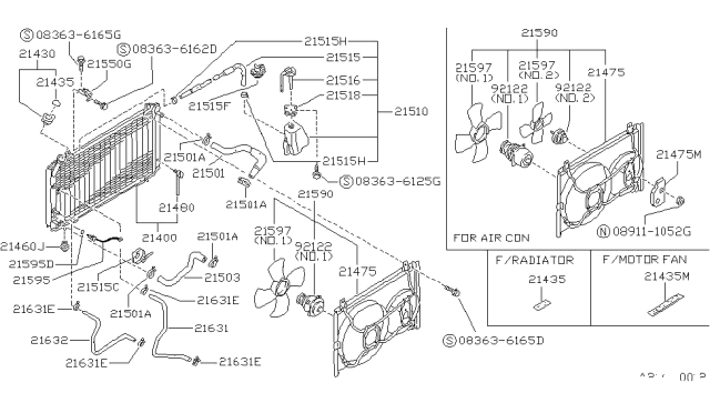 1989 Nissan Sentra Motor Assy-Fan Diagram for 92122-60A00