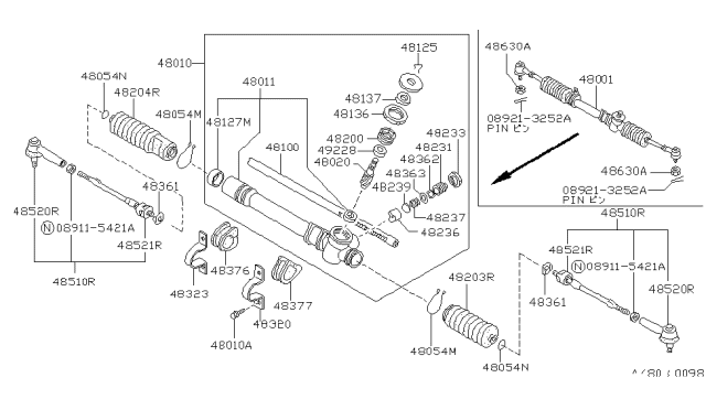 1989 Nissan Sentra Bush-Gear Housing Diagram for 48128-51S00