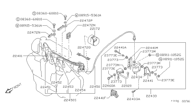 1987 Nissan Sentra Screw Diagram for 01461-00231