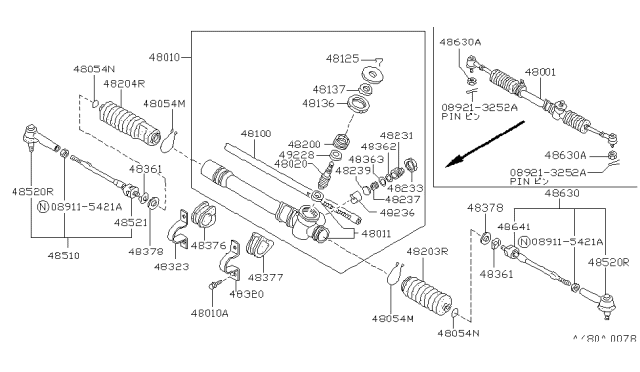 1989 Nissan Sentra Insulator-LH Diagram for 48377-50A00