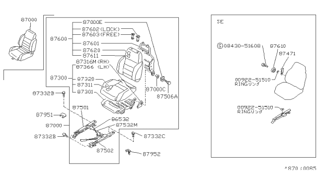 1987 Nissan Sentra Front Seat Diagram 3